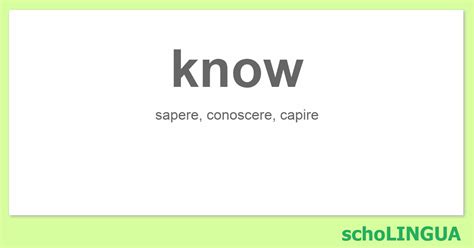 know coniugazione|know n conjugation.